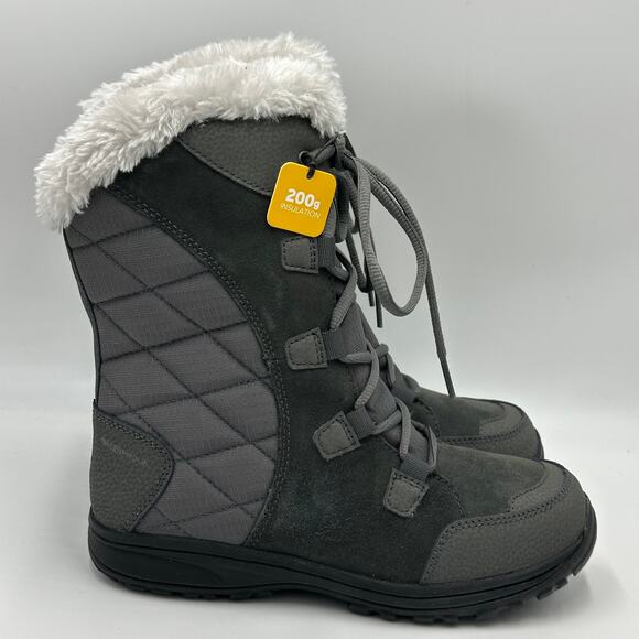 NWT Columbia Ice Maiden II Gray Winter Boots Womens Size 6 200g Insulation NEW - Picture 2 of 16